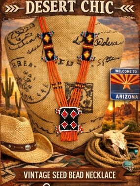 Vintage Seedbead Tribal Glass Bead  necklace‎